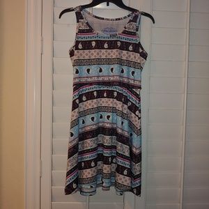 Hot Topic Frozen Themed Mini Dress - Blue and Brown